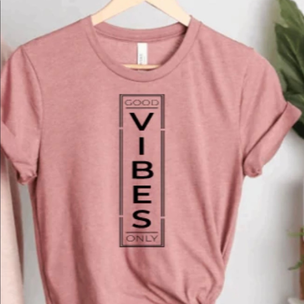 Good Vibes Only Vertical Tee- black font